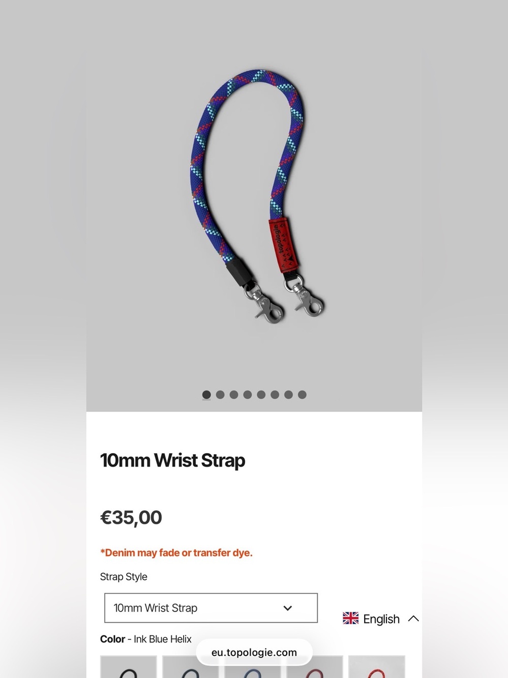 10mm Wrist Strap - Ink Blue Helix